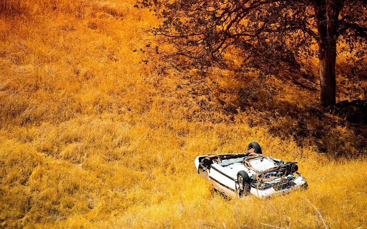 Rollover Crashed Car Abogados accidentes de trafico